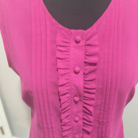 BR PINK  blouse Ruffled Light Button Up Small - Picture 2 of 8
